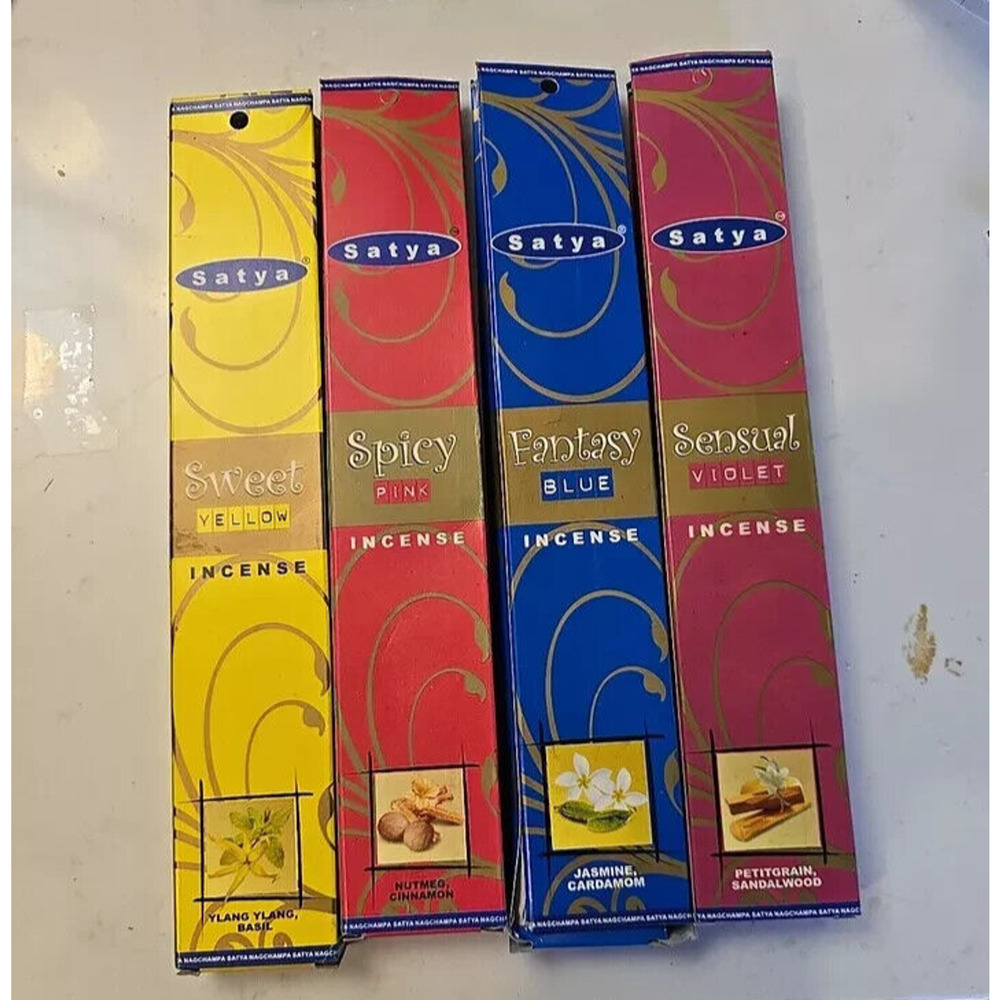 Sai Baba Satya 15 G Incense - Spicy, Sensual, Fantasy, Sweet, citrus 40 packs